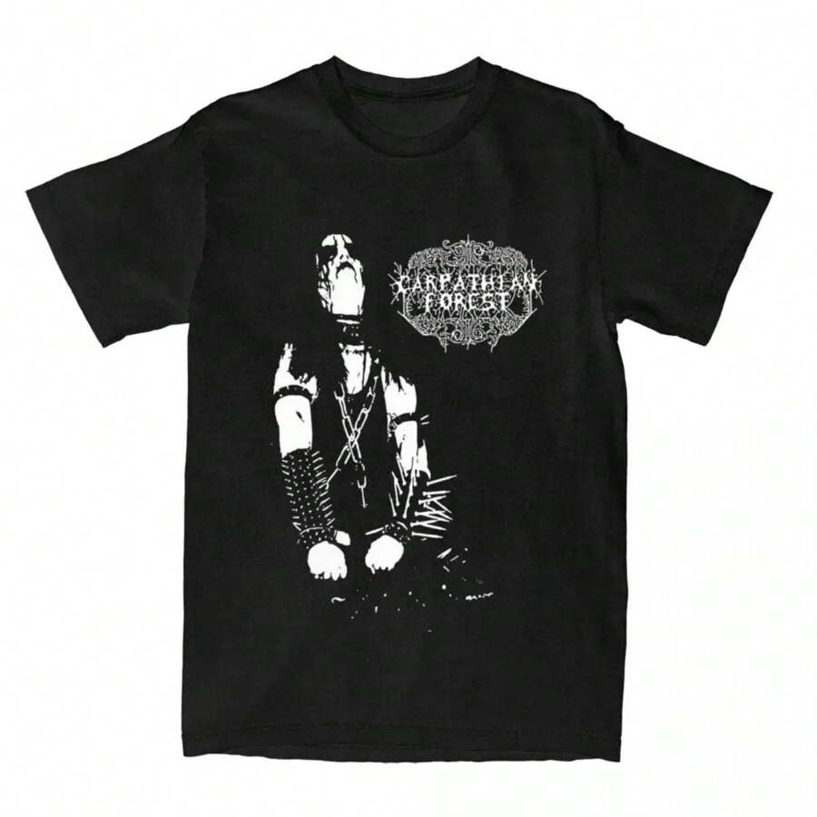 Men Women's Shirts Carpathian Forest Black Metal Band Merchandise Vintage Cotton Short Sve We're Going To For ThisShirts - Black - View 1