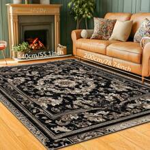 600g/㎡ 水晶天鹅绒古典东方奖章图案地毯，5mm 厚，红色和蓝色色调，适合户外露营、露台、门廊、花园、厨房、室内家居使用、房车 - 彩色 - 查看 40