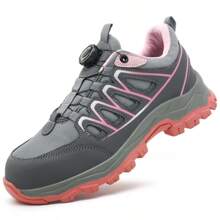 Women's Lightweight Steel Toe Breathable Safety Shoes, Anti-Smash Anti-Puncture Soft Industrial Work Shoes With Comfortable Protection, Pink ,Steel Toe Work Shoes For Men