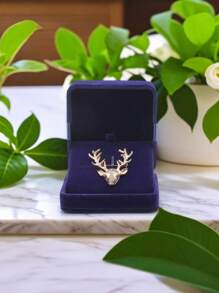 1pc Velvet Butterfly Brooch Storage Box, Portable Jewelry Box Necklace Packaging Box, Suitable For Weddings - Multicolor - View 1