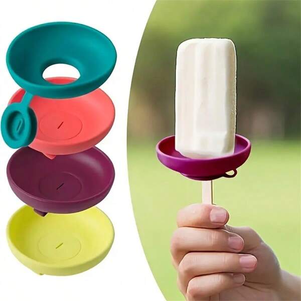 Silicone Ice Cream Support Stand, Summer Ice Pop Holder, Drip-Proof Ice Cream Cone Holder, Children's Portable Ice Pop Mold Tray With Splash Guard