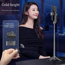Mini bastone per selfie con treppiede, luce e telecomando, treppiede da viaggio estensibile con supporto per telefono cellulare, treppiede pieghevole tascabile per registrazione video su telefono, compatibile con , Android e tutti gli altri dispositivi, per vacanze estive, viaggi, attività all'aperto, live streaming