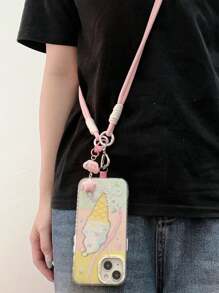 Colgante con dije minimalista de nube blanca y estrella, apto para funda de teléfono, cámara, llavero, accesorios giratorios, regalo para madre, familia, amigos, cumpleaños, festivos, cadena para teléfono