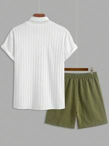 2 件男士休闲时尚套装 - 上衣 + 短裤，简约风格，百搭，必备男士服装