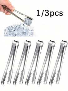 1pc/3pcs Stainless Steel Ice Tongs Non-Slip Food Clamp Durable & Rust-Resistant Kitchen Essential - Perfect For Buffets, Weddings, BBQs & More - Versatile Ice, Candy & Ice Cream Serving Tool Set, For Outdoor, Camping, Gift For Father