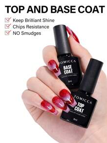 7 件 8ML 银色闪光/金色闪光/黑色闪光/红色闪光/绿色闪光凝胶指甲油 + 底漆 + 面漆套装，长效刷子凝胶指甲油套装，长效浸泡 UV/LED 灯，适合初学者在家 DIY、专业美甲沙龙或送礼凝胶指甲油套装 - 彩色 - 查看 5