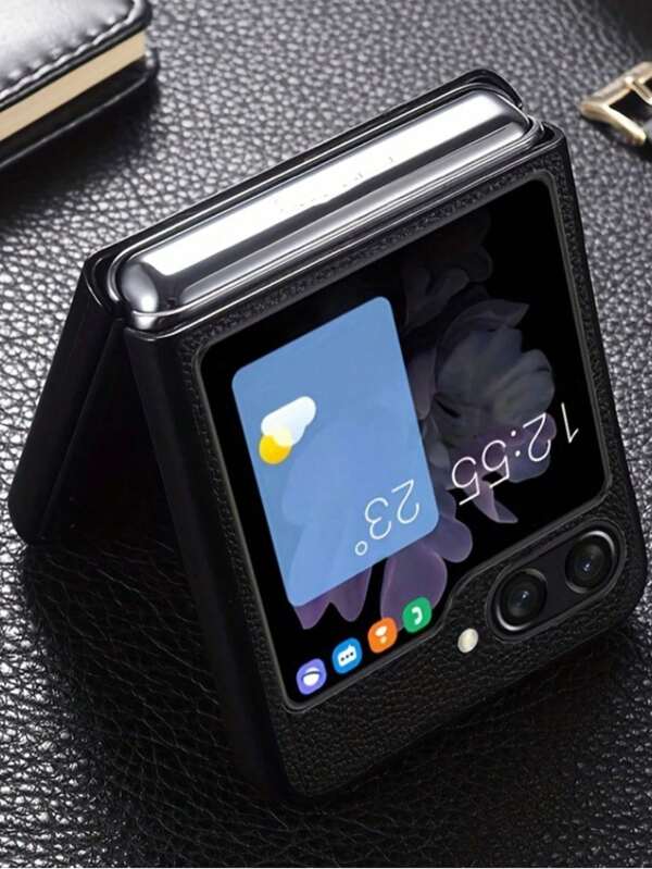 1pc Capa de couro premium de luxo - capa de cor sólida resistente a arranhões com proteção avançada compatível com Samsung Galaxy Z Flip 6 5 4 3