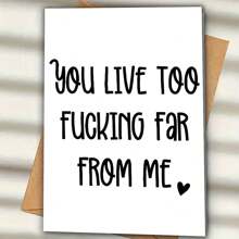 1pc Funny Friendship Greeting Card To Express Your Thoughts From Afar (With Envelope) Humorous Text Design, Suitable For Class Reunions, Friends Gatherings, Graduation Season, Perfect Gift Card For Friends And Classmates (12 Cm/4.7 Inches X 17 Cm/6.7 Inches)