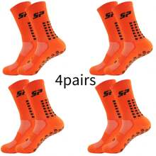 4 Pairs Anti-Slip Outdoor Sports Socks, Absorbent & Breathable, Suitable For Men And Women, Fits Shoe Size 38-46, Spring/Summer