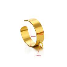 5pcs/Lot Stainless Steel Gold Plated Adjustable Cuff Open Rings Base Settings With Lopp For DIY Finger Jewelry Craft Making - Ring - View 10
