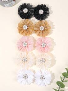 10 pezzi Fermagli per capelli a forma di fiori, fermagli per capelli in finta perla, accessori per capelli di moda, regali per bambini e bambine in primavera ed estate