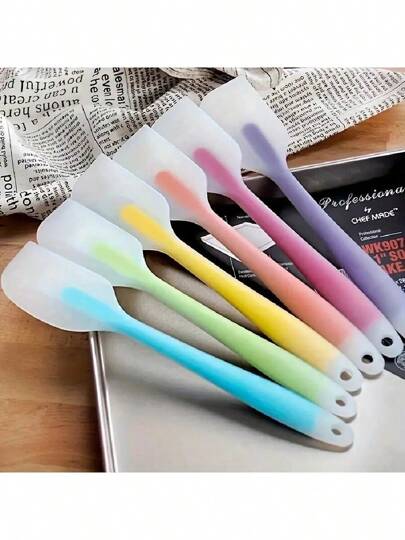 1/3/6pcs, Silicone Spatula, Mini Silicone Spatula, Fruit Jam Spatula, High Temperature Resistant Cream Spatula, Mixing And Baking Tools, Kitchen Utensils, Apartment Essentials(Long 21cm/8.26in)