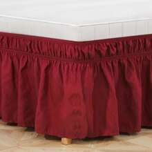 1pc Ruffled Ultra-Soft Microfiber Bed Skirt, Adjustable Elastic Wrap Around Bedskirt, Super Soft, Cozy, Breathable, Wrinkle-Resistant, Suitable For All Seasons, Ideal Gift For Comfortable And Cozy Bedroom, Hotel, Dormitory