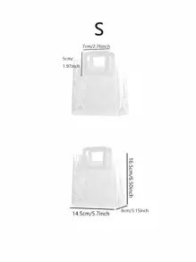 1 件厚透明 PVC 手提包、PVC 沙滩包节日派对手提包、礼品袋、可重复使用的透明手提包、购物袋、派对袋、工艺手提包、派对礼品袋、婚礼礼品糖果盒手提包、礼品纪念品袋，适用于婚礼派对和生日礼品包装（不含丝带），体育场批准的 12*12*12 透明钱包袋，适用于音乐会体育赛事 - 無色 - 查看 9