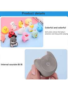 10 PCS Kids Bath Toys, Assorted Floating Rubber Animal Toys For Bathtub And Pool Play, Kids Bath Time, Bathtub Party, Birthday Gifts, Easter Egg Fillers - Multicolor - View 7