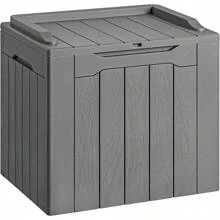 30 Gallon Resin Deck Box Outdoor Indoor Waterproof Storage Box For Patio Furniture Pool Accessories Storage For Cushion Garden Tools (30 Gallon, Black)