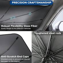 Car Accessories Car Windshield Sun Shade Umbrella, Reflects UV Rays And Protects Dashboard From Sun, Foldable Car Shade Front Windshield, Suitable For Various Vehicle Models SUV, Off-Road Vehicle, Truck, Truck, For (55x31 Inches)