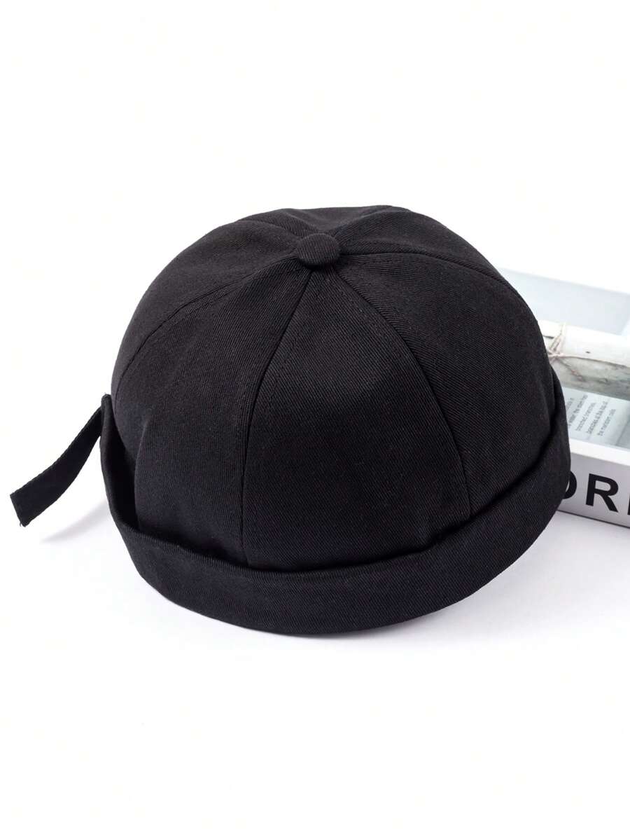 1 件纯色休闲涤纶绗缝情侣帽、渔夫帽、四季时尚百搭 - 堆堆帽 - 查看 1