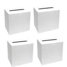 White Card Box/White Foil Wedding Gift Mailbox Cardboard Holder, For Wedding Reception, Shower, Anniversary, Birthday Party, Graduation Tabletop Decor, Envelope Party Money Gift Box Blessing, Wedding, Birthday, Festival, Themed Party, Donation, Gift Card, Celebration Card, Dedication