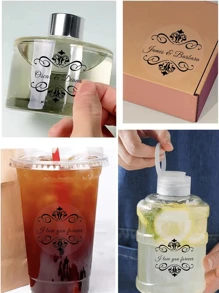 12/24/40 piezas Pegatinas transparentes personalizadas, Pegatinas circulares personalizadas con texto, Pegatinas de etiquetas personalizables, Adecuadas para embalaje de regalos, botellas de agua, hornear pasteles y otras pegatinas de regalos, Perfectas para bodas, cumpleaños y regalos de fiesta, Adecuadas para regalos DIY y celebraciones, Regalos para ella, Regalos personalizados, Pegatinas de decoración navideña, Adecuadas para personas mayores de 14 años+, Impresión gráfica