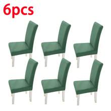 1/2/4/6 piezas Fundas de silla de microfibra de color liso