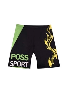 Knee Length Men's Quick Dry Swim Shorts High Quality Elastic Waist Casual Beach Pants, Outdoor Sports,Hawaiian - Black - View 5