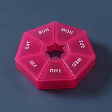 1pc 7-Day Pill Organizer With Separate Daily Compartments - Portable Travel Medication Box, Multifunctional Plastic Pill Storage Case - Suitable For Elderly And Busy People - For Travel And Home Use - Multicolor - View 12