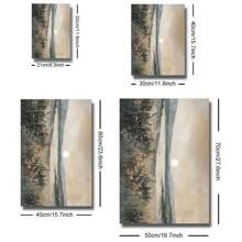 1 幅无框复古湖山田野日落帆布海报横向印刷复古抽象风景乡村墙壁艺术画乡村风农舍装饰画适用于大学房间、公寓、卧室、客厅、简约家居装饰 - 彩色 - 查看 5