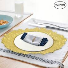 13 Inch Charger Plates Round Plastic Reef Plate Chargers For Dinner Plates Wedding Party Elegant Decoration Place Mats Gold - Gold - View 7