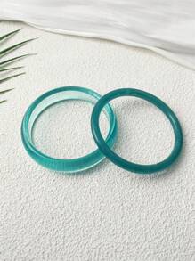 2pcs New Acrylic Resin Bracelet, Luxury Chic Versatile Accessories, Suitable For Women Party And Daily Wear