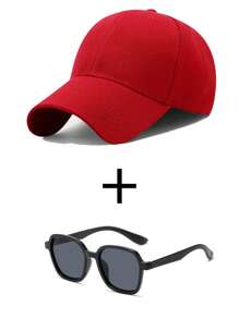 1 Piece Children's Baseball Cap (With Fashion Glasses Set) Children's Hat, Suitable For Summer Beach Outing Wear