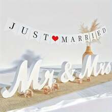 Mr Mrs Sign For Wedding Table White Wooden Mr And Mrs Signs For Sweetheart Table Photo Props Wedding Decoration - White - View 5