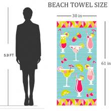 1pc Beach Towel Microfiber Beach Music Festival Gift Beach Towels Sand Free Quick Dry Lightweight Travel Towels Summer Beach Towels 31''X71''or 29''X58'' For Adults Women Men  Family Beach Essentials Accessories Perfect Gift For Mom, Ideal For Swimming, Beach, And Summer Vacations Summer,Holiday Bathroom Decor - Strawberry - View 7