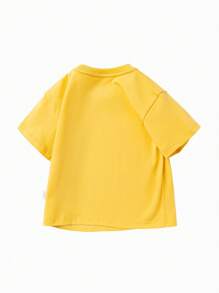 Balabala Young Boys Summer T-Shirts, Cute Cartoon Cotton Boys Short Sleeve T-Shirts - Light Yellow - View 6