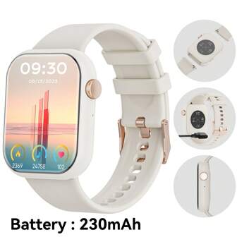 Hwagol Reloj inteligente actualizado 2025 (responder/hacer llamadas), pantalla de 1,85 pulgadas, capacidad de batería de 230mAh, reloj inteligente adecuado para hombres y mujeres, rastreador de fitness, múltiples modos deportivos, contador de pasos y calorías, monitor de sueño, monitor de frecuencia cardíaca, compatible con Android e