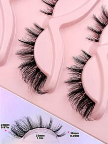 Asiteo 5 Pairs Cartoon Cat Eye False Eyelashes, 3D Fluffy Natural Transparent Band Fake Lashes, Cartoon Criss-Cross False Eyelashes, Delicate Soft Natural Lashes, Eyelash Extension Makeup - 眼尾拉長款 - 查看 6