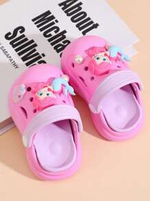 Dziecięce oddychające wsuwane chodaki, małe chłopięce i dziewczęce letnie klapki prysznicowe do wewnątrz/na zewnątrz, antypoślizgowe miękkie dno, plażowe/łazienkowe kapcie, odpowiednie na co dzień, w podróż, na wakacje - Wyrazisty róż - Zobacz 2