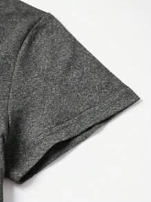 Bon Jovi   Print Casual Round Neck Short Sleeve T-Shirt Tops Women's Summer Tops - 深灰色 - 查看 3