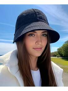 1pc Women's Drawstring Waffle Knit Baseball Cap, Fashionable Sun Protection Beach Travel Hat, Suitable For Spring/Summer - 1pc - View 16