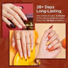 MEFA Gel Nail Polish Set, 12 Color Easter Red Brown Gold Glitter Nail Polish Kit Soak Off Pumpkin Bronze Nail Art Decorations DIY Home Salon Design Manicure Gifts For Women Girls - Multicolor - View 3