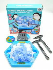 1 Set de juguetes rompehielos de rescate de pequeños pingüinos de colores aleatorios, juego de rompecabezas y entrenamiento del pensamiento para niños y padres e hijos - Azul - Ver 5