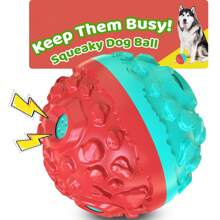 Dog Ball For Aggressive Chewers - Interactive Dog Toy Balls Fun Squeaky Sound To Keep Them Busy, For Small Medium Large Breeds, Rubber Pet Chew Toys, As Seen On TV