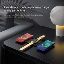 180° Folding 3 In 1 Magnetic Wireless Charger Portable Phone Stand Compatible With Iphone 16-12 Pro Max Airpods Apple Watch Fast Charging Station