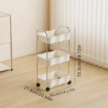 Chariot de rangement ménager multi-couches, support de stockage au sol pour cuisine, chambre à coucher, salle de bain, avec roulettes