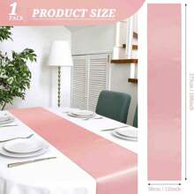 1pc Rose Gold Satin Table Runner, 30x275cm Long, Elegant Tablecloth For Weddings, Parties, Graduations, Engagements - Multicolor - View 4