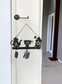 1 套包含 3 个个性化多用途衣架、壁挂式储物架挂钩、金属和木质衣架，适用于外套、围巾、包、毛巾、钥匙、帽子 - 彩色 - 查看 2