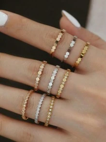 3件套蜂窝戒指首饰套装 - 时尚首饰套装，适合日常佩戴，也是圣诞节、新年、情人节和其他节日的礼物之选。