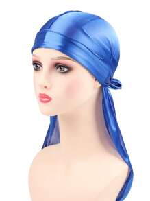 1pc Solid Color Simulation Silk Pirate Hat, Hip-Hop Men's Base Strap Headband Hat, Elastic Chemotherapy Hat, Women's Beauty Hair Hat, Unisex