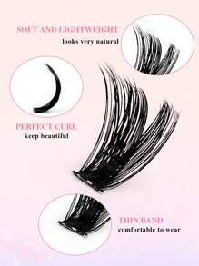 160 pièces de faux cils en touffe volumisante et bouclée 100D de 8 à 17 mm en mélange. Extensions de cils individuelles DIY à la maison. Faux cils en touffe doux et effilés en emballage mixte.