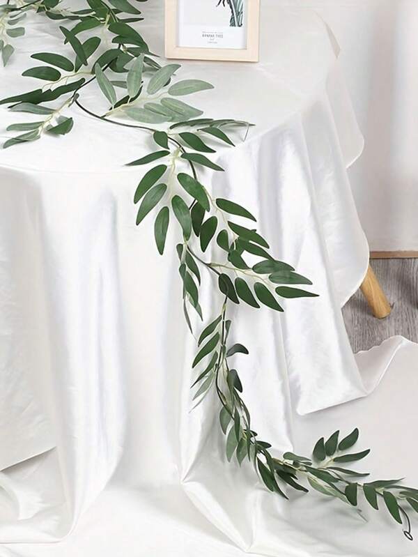 1pc Artificial Willow Vine Garland - Plastic Hanging Leaves Greenery For Wedding, Engagement,Birthday, Parties, And Garden Decor - Fake Silk Leaf Garlands For Home Decor Versatile Room Decoration For Christmas, Halloween, Thanksgiving, Valentine'S Day, Graduation